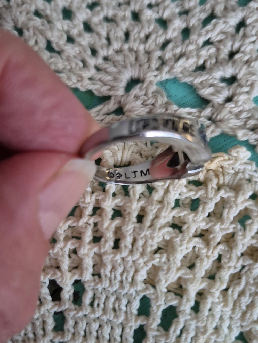 🌙Vintage Jostens Blue Aquamarine Engraved Ring In Box Religious Statement